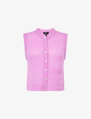 Me And Em And Em Womens Round-neck Wool, Silk And Cashmere Vest Electric Lilac