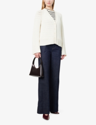 ME AND EM: V-Neck Knitted Cotton-Blend Cardigan