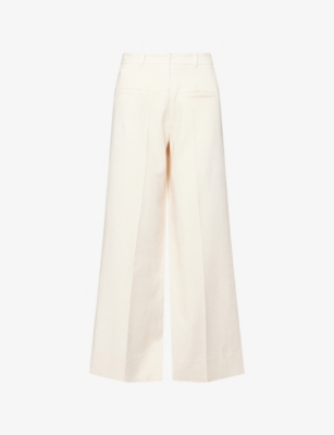 Me And Em And Em Womens Forever Summer Flared Stretch-woven Trousers Vanilla