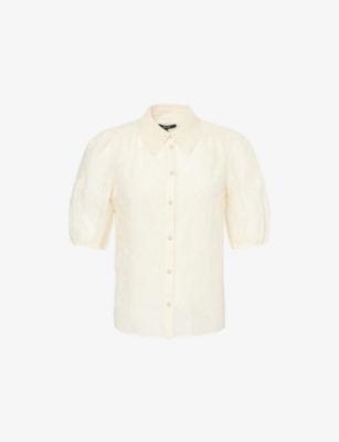 ME AND EM: Embroidered Lace-Collar Silk-Cotton Blouse