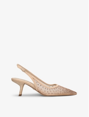 Sam Edelman Womens  Bianka Rhinestone-embellished Mesh Slingback Courts