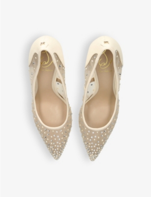 SAM EDELMAN: Hazel Rhinestone-Embellished Mesh Courts