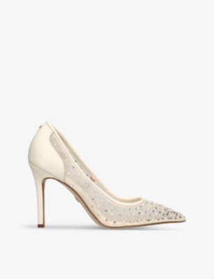 SAM EDELMAN: Hazel Rhinestone-Embellished Mesh Courts