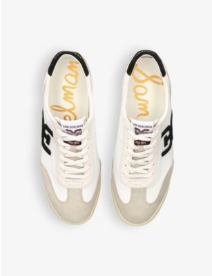 SAM EDELMAN: Ivey Leather and Suede Low-Top Trainers