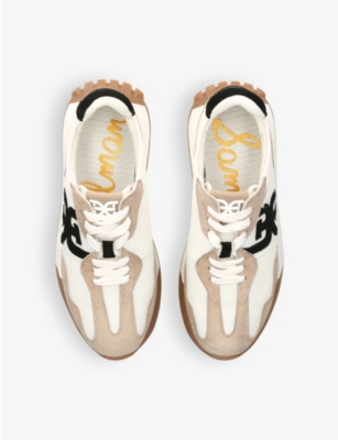 SAM EDELMAN WOMENS SAM EDELMAN LANGLEY SUEDE AND MESH LOW-TOP TRAINERS 