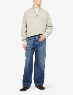 AGOLDE: Idris Quarter-Zip Knitted Cotton Jumper