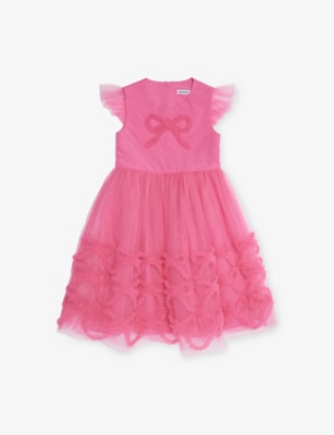 SELF PORTRAIT: Embroidered Bow Tulle Dress 3-12 Years
