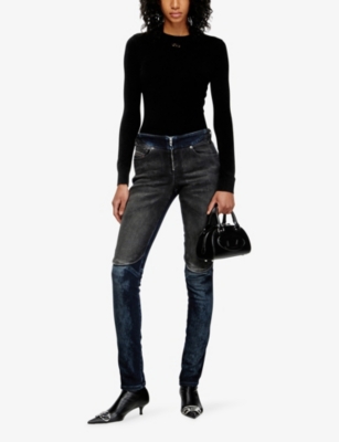 Diesel Womens T8013 1dr Dome Leather Cross-body Bag In Black