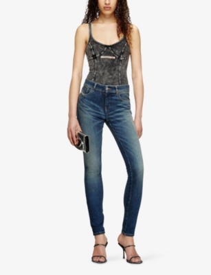 DIESEL: 2017 Slandy Skinny-Fit Stretch-Denim Jeans