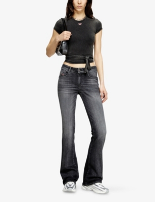 Diesel Womens 02 1969 D-ebbey Boot-cut Denim Jeans In Black