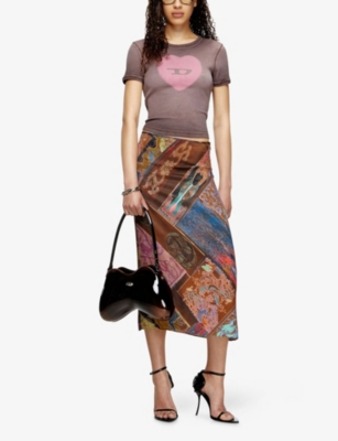 DIESEL: T-Ele Heart-Print Stretch-Cotton T-Shirt
