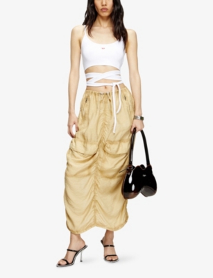 DIESEL: T-Leya-Tail Wrap-Around Cotton-Jersey Top