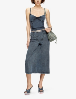 DIESEL: T-Ony Denim-Effect Stretch-Cotton Jersey Cami Top