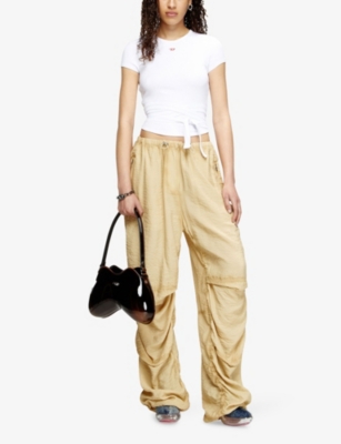 DIESEL: T-Bunny-Tail Wrap-Around Cotton-Jersey T-Shirt