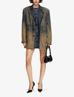 DIESEL: D-Cupsleeves Denim-Effect Stretch-Cotton Jersey Mini Dress