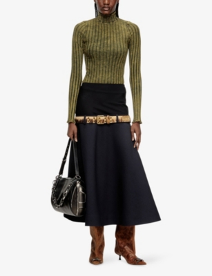 DIESEL: T-Clawa High-Neck Stretch-Cotton Top