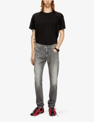 Diesel Mens 02 2019 D-strukt Slim-leg Stretch-denim Jeans In Gray