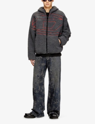 DIESEL: S-Zat Logo-Embroidered Teddy Hoody