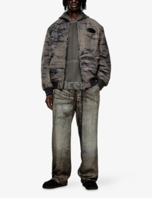 DIESEL: J-Kepes Logo-Plaque Nylon Bomber Jacket