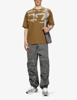Diesel Mens 5fp T-boxt-n14 Short-sleeved Cotton-jersey T-shirt In Brown