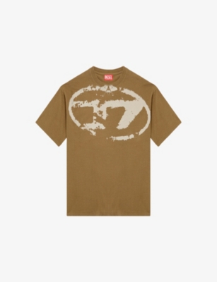 Diesel Mens 5fp T-boxt-n14 Short-sleeved Cotton-jersey T-shirt In Brown