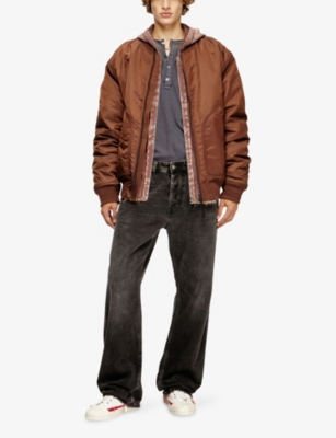 DIESEL: J-Held Logo-Embroidered Shell Bomber Jacket