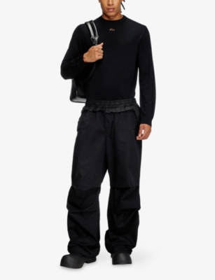 Diesel Mens 9xx K-valiam Cut-out Wool Jumper In Black
