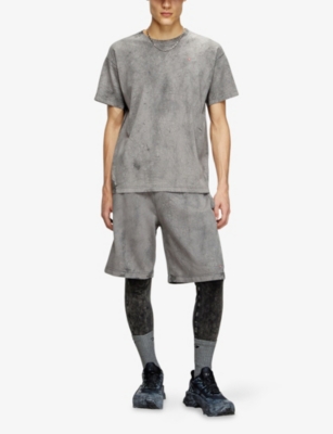 Diesel Mens 93ra T-norm-t8 Waxed Cotton-jersey T-shirt In Gray