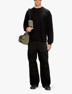 Diesel Mens 9xx S-boxt-t2 Logo-embroidered Cotton-blend Sweatshirt In Black