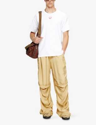 DIESEL: T-Norm-T13 Phoenix-Embroidered Cotton-Jersey T-Shirt