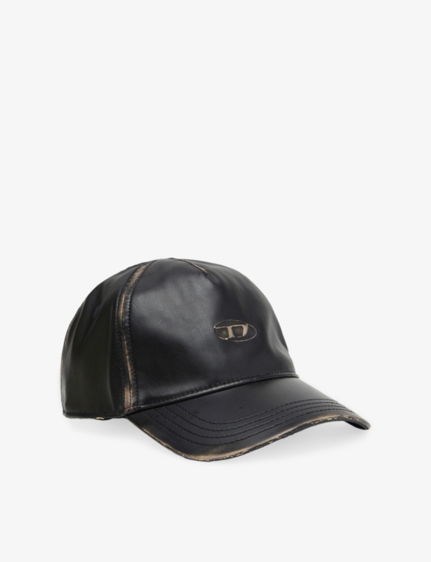 C-Heather Faux-Leather Baseball Cap