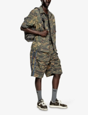 Diesel Mens 51fa S-brack-epbw Camouflage-print Woven Shirt In Gray