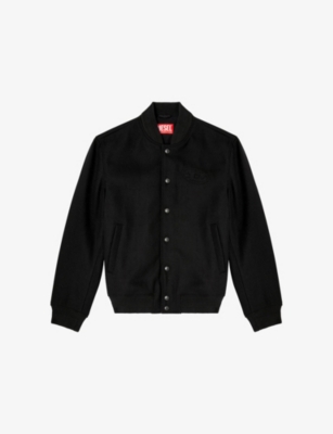 Diesel Mens 9xx J-arry Logo-embossed Wool-blend Bomber Jacket In Black