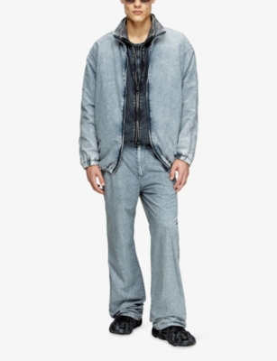 Diesel Mens 01 P-hantik-chino Denim-effect Straight-leg Woven Trousers In Blue