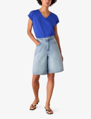 WHISTLES: Willa V-Neck Cotton-Jersey T-Shirt