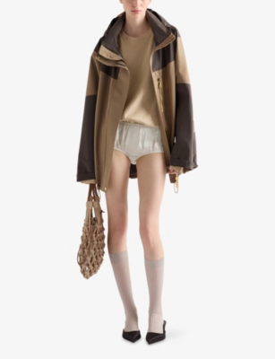 PRADA: Technical Hooded Woven Blouson Jacket