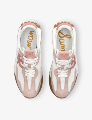 SAM EDELMAN: Langley Suede and Mesh Low-Top Trainers