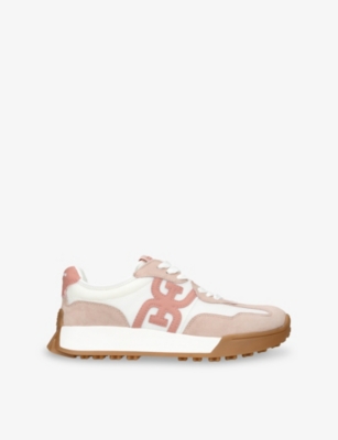 SAM EDELMAN: Langley Suede and Mesh Low-Top Trainers