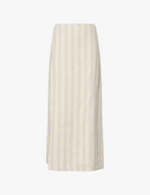 4TH & RECKLESS: Tate Striped Woven Maxi Skirt
