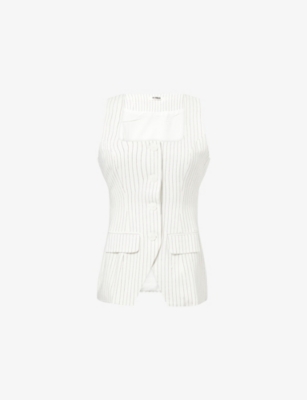 4TH & RECKLESS: Saira Striped Woven Top