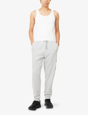 Gymshark Mens Light Grey Core Marl Varsity Oversized Cotton-blend Jogging Bottoms Xxl In Gray