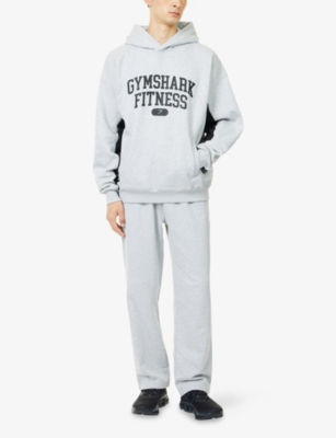 GYMSHARK: Varsity Logo-Text Print Cotton-Blend Hoody