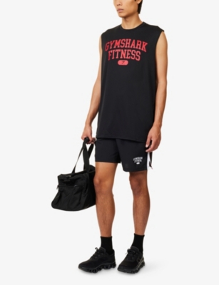 Gymshark Mens Gs Black Varsity 7in Logo-print Woven Shorts In Black