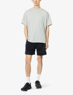 Gymshark Mens Gs Stone Grey Performance Oversized Woven T-shirt Xs In White