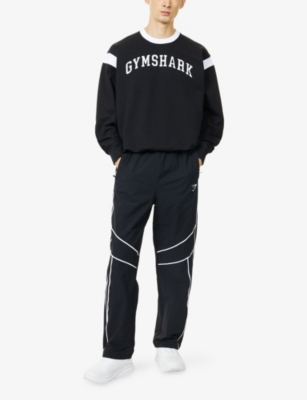 Gymshark Mens Gs Black Collegiate Crewneck Cotton-blend Sweatshirt In Black