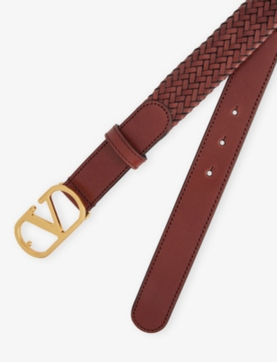 VALENTINO GARAVANI: VLogo Braid Leather Belt