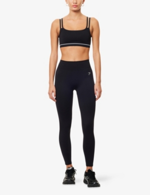 Gymshark Womens Black Lift Varsity Seamless Gym Leggings Xl In Black