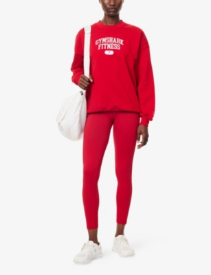 Gymshark Womens Red Varsity Graphic Cotton-blend Sweatshirt In Red