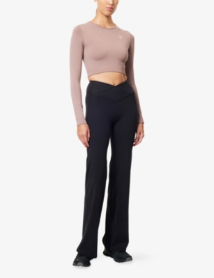 Gymshark Womens Pink Everyday Seamless Long-sleeve Stretch-jersey Crop Top In Pink
