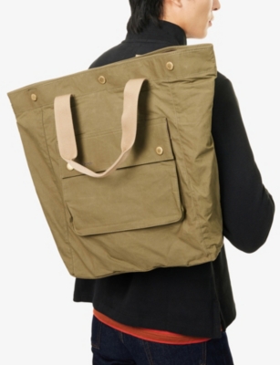Barbour Mens Dusky Green Transport 3 Way Cotton Tote Bag